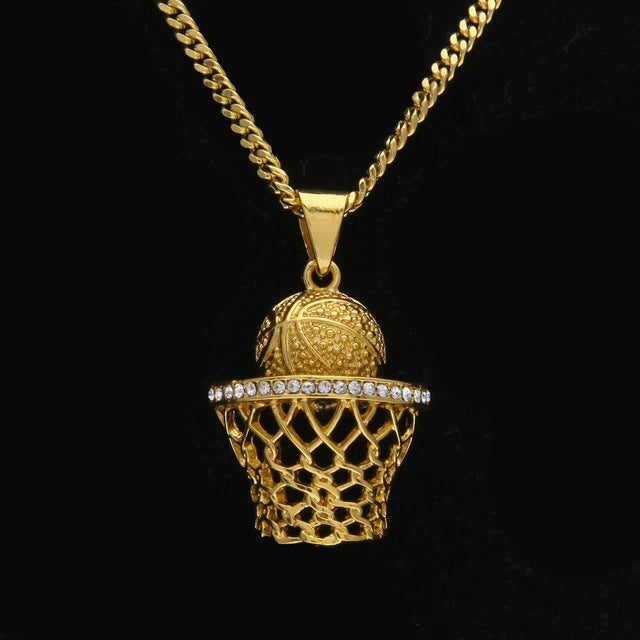 On Floor Basket Ball Necklace