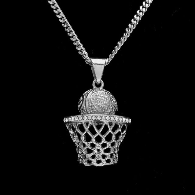 On Floor Basket Ball Necklace